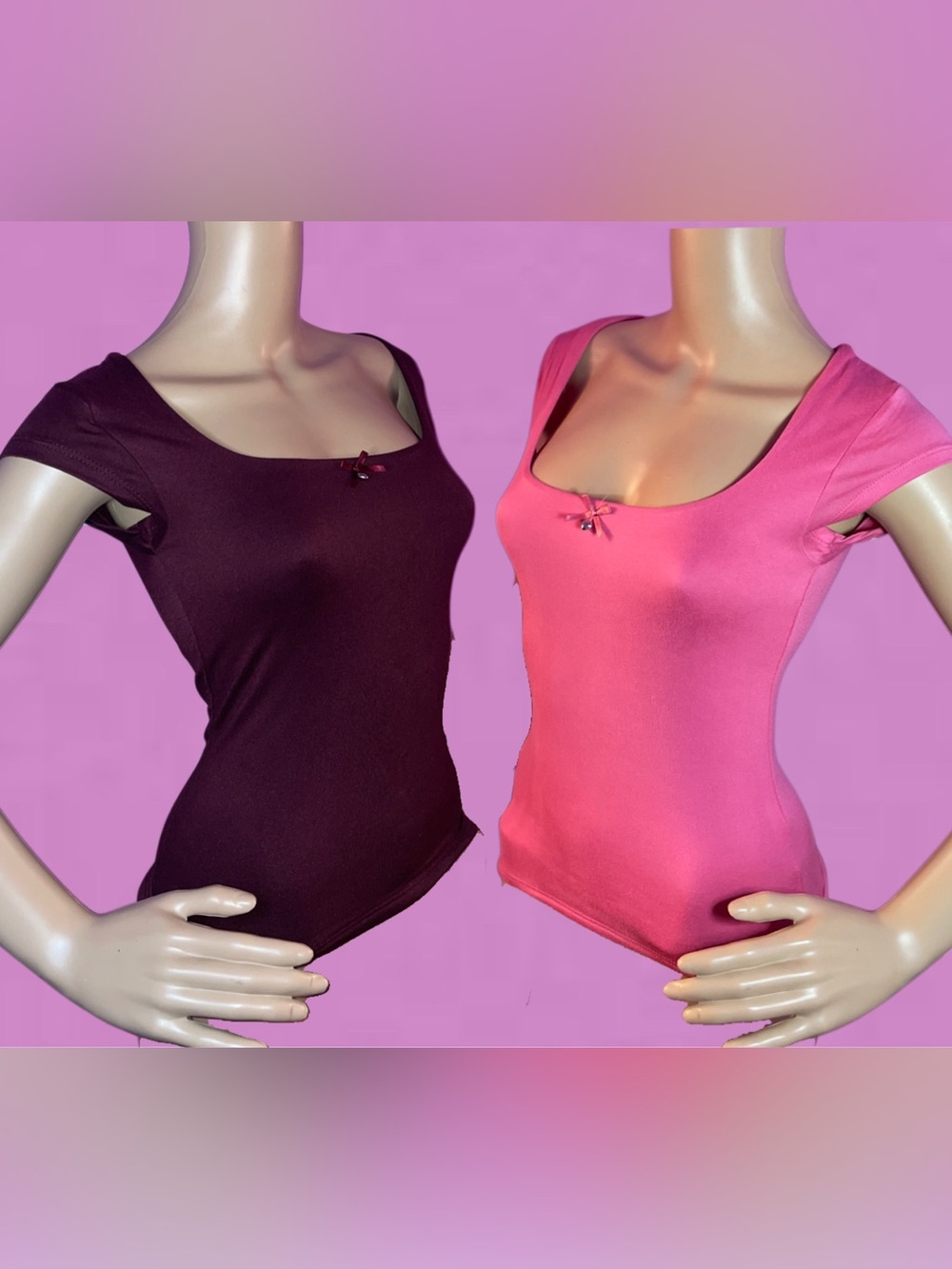 bundle of 2 square neck crop tops